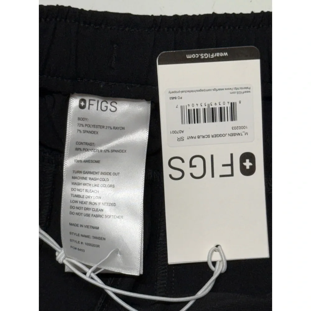 FIGS‎ Tansen Jogger Scrub Pants Mens Small Black Technical Collection 1000203R